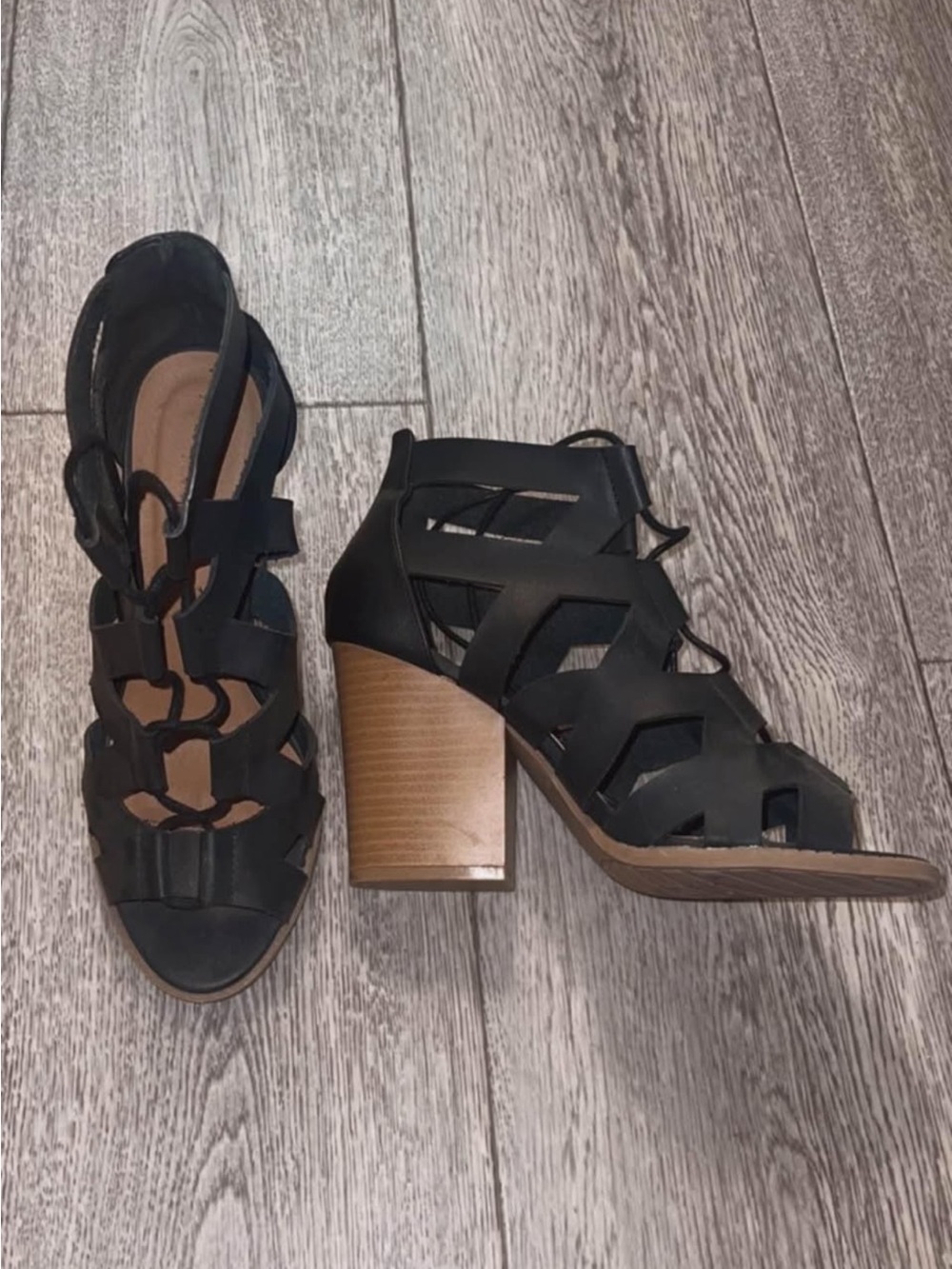 Black Cut Out Wedges